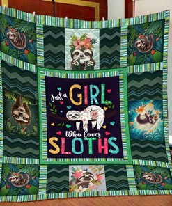 Sloth Lover Just A Girl Who Loves Sloths Quilt Blanket Bedding Set