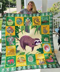 Sloth Quilt Blanket Bedding Set With Pillowcase Option