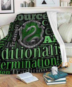 Slytherin Harry Potter Sherpa Fleece Blanket Gifts for Family, for Couple