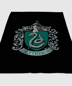 Slytherin Logo Harry Potter Sherpa Fleece Blanket Gifts for Family, for Couple
