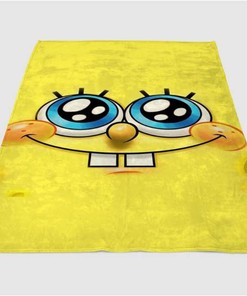 Small Spongebob Sherpa Fleece Blanket Gifts for Family, for Couple