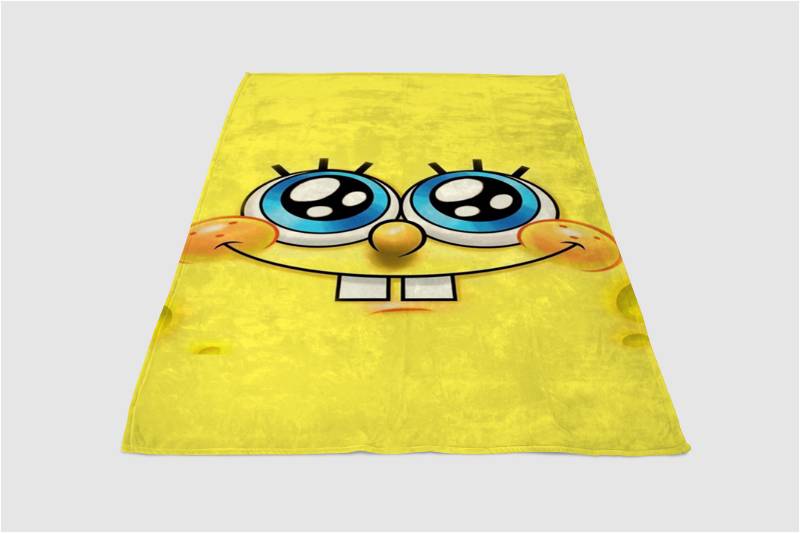 Small Spongebob Sherpa Fleece Blanket Gifts for Family, for Couple