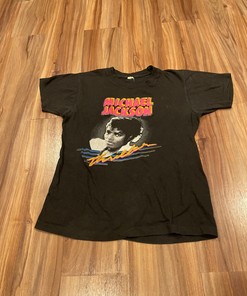 Small Vintage 80S Thriller Michael Jackson Tour T Shirt Black Screen Stars