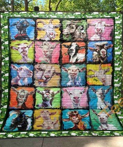 Smiling Goats Quilt Blanket Bedding Set