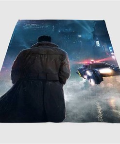 Smoke Futuristic Blade Runner 2049 Sherpa Fleece Blanket Gifts for Family, for Couple