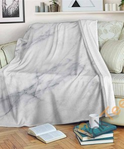 Smoke Grey Marble Sherpa Fleece Blanket Gifts for Family, for Couple