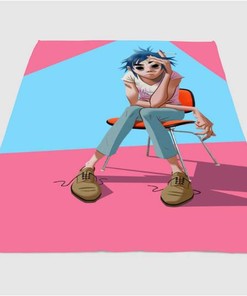 Smoking Gorillaz Band Sherpa Fleece Blanket Gifts for Family, for Couple