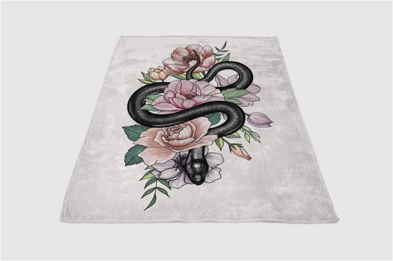 Snake Sherpa Fleece Blanket Gifts for Family, for Couple