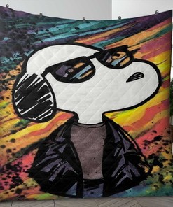 Snoopy Aka Joe Cool Tie-Dye Christmas Gifts Lover Quilt Blanket Bedding Set, snoopy Quilt Blanket Bedding Set