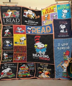 Snoopy And Books Best Memes Quilt Blanket Bedding Set