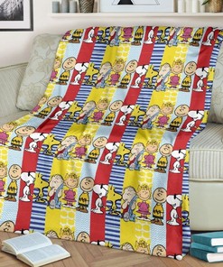 Snoopy And Charlie Brown And Peanuts Fleece Blanket Gift For Fan, Quilt Blanket Bedding Set Gift 3