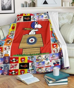 Snoopy And Woodstock Aviator Fleece Blanket, Quilt Blanket Bedding Set Gift75