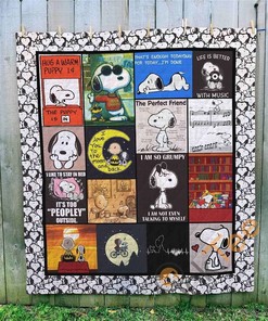 Snoopy Cartoon Quilt Blanket And Bedding Set