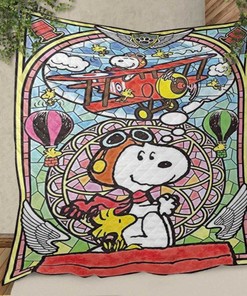 Snoopy Diamond Peanuts Cartoon Christmas Gifts Lover Quilt Blanket Bedding Set, snoopy Quilt Blanket Bedding Set