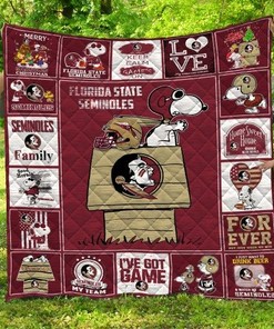 Snoopy Florida State Seminoles Collection Fan Made Quilt Blanket Bedding Set