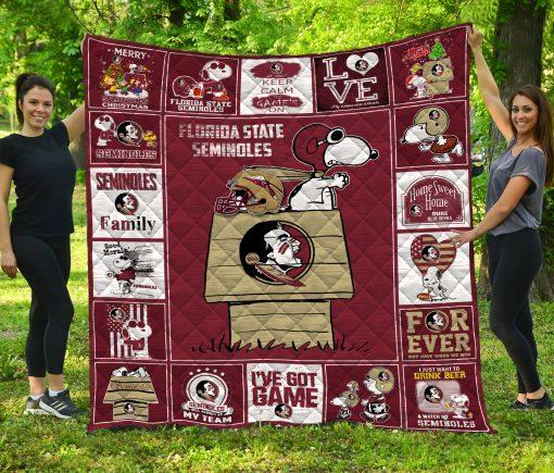 Snoopy Florida State Seminoles Quilt Blanket Bedding Set