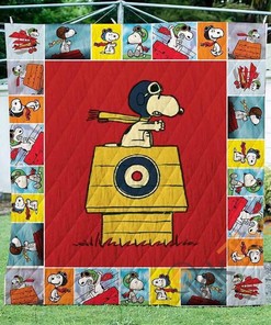 Snoopy Flying Quilt Blanket Bedding Set