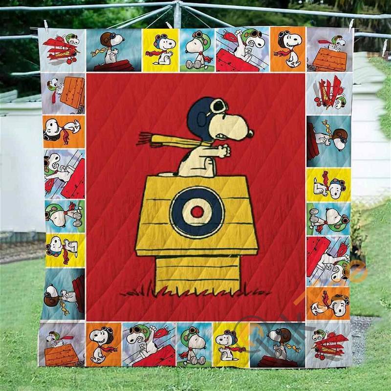 Snoopy Flying Quilt Blanket Bedding Set