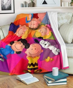 Snoopy Friends Sherpa Fleece Blanket Gifts for Family, for Couple