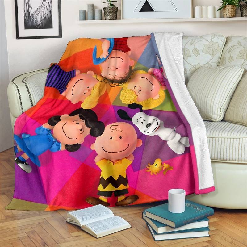 Snoopy Friends Sherpa Fleece Blanket Gifts for Family, for Couple