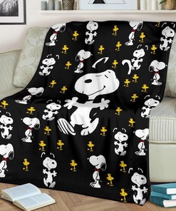 Snoopy Friendship With Woodstock Fleece Blanket, Quilt Blanket Bedding Set Gift79