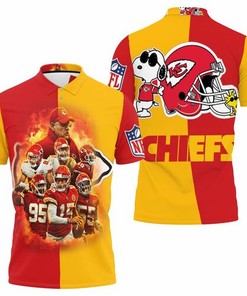Snoopy Kansas City Chiefs Helmet Afc West Division Champions Super Bowl 2021 3D All Over Print Polo Shirt