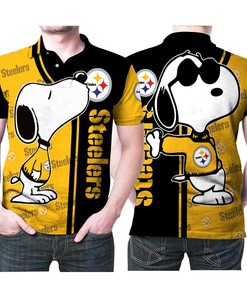 Snoopy Kiss Pittsburgh Steelers Logo 3D All Over Print Polo Shirt