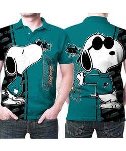 Snoopy Kiss San Jose Sharks Logo 3D All Over Print Polo Shirt