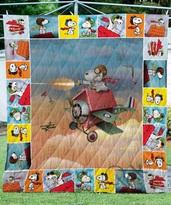 Snoopy Pilot V1 Quilt Blanket Bedding Set