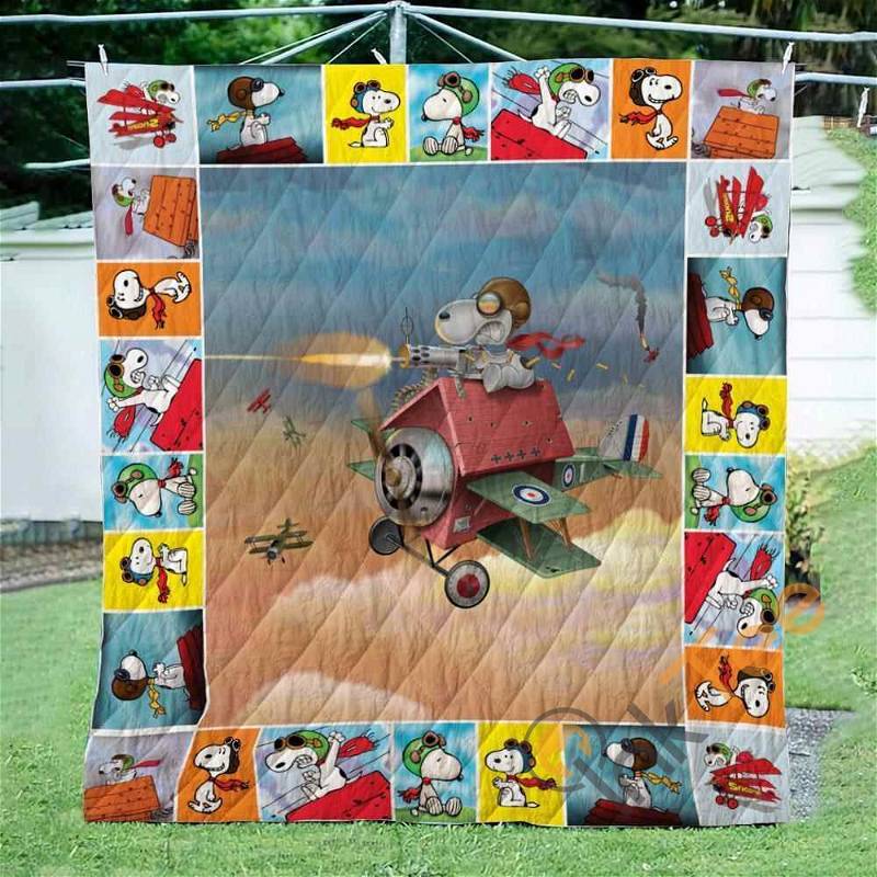 Snoopy Pilot V1 Quilt Blanket Bedding Set