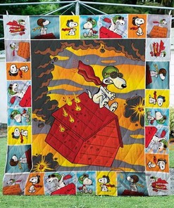 Snoopy Pilot V5 Quilt Blanket Bedding Set