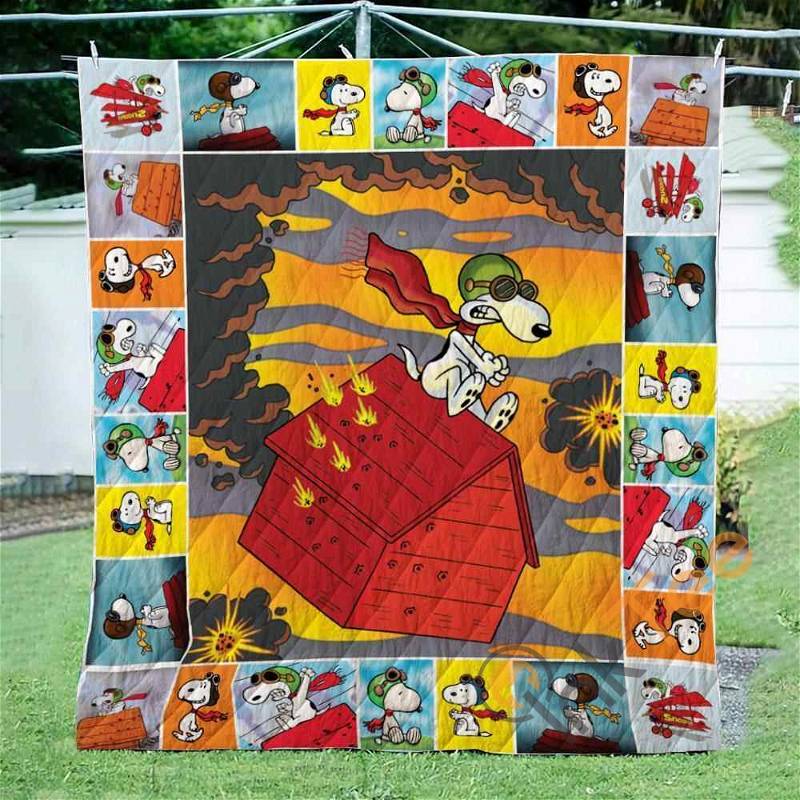 Snoopy Pilot V5 Quilt Blanket Bedding Set