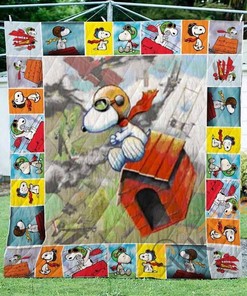 Snoopy Pilot V6 Quilt Blanket Bedding Set