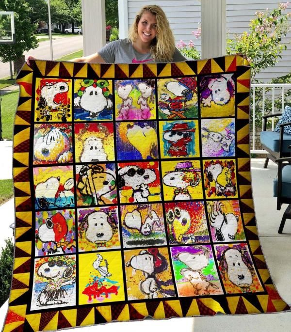 Snoopy Ver1 Quilt Blanket Bedding Set for Home Décor