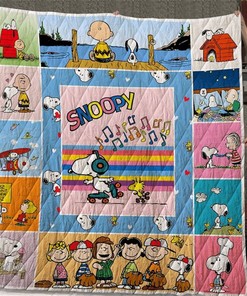 Snoopy With Friends Blanket Gift For Fans Cartoon Movie Quilt