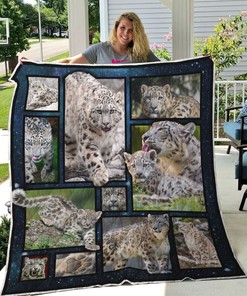 Snow Leopard And Leopard Baby Quilt Blanket Bedding Set Perfect Gifts For Leopard Lover