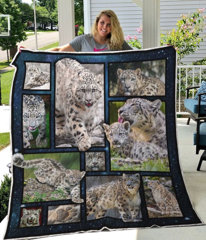 Snow Leopard And Leopard Baby Quilt Blanket Bedding Set Perfect Gifts For Leopard Lover