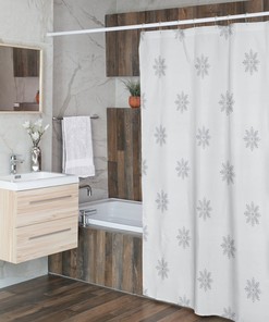 Snowflake Christmas Modern Shower Curtain, Christmas Gift For Home, Shower Curtain, Retro Bathroom Accessories, Home Gift