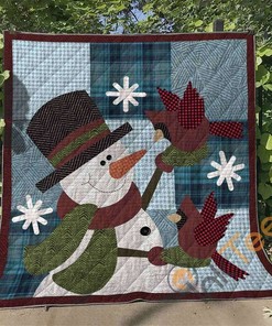 Snowman Quilt Blanket Bedding Set
