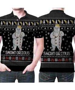 Snowtorious Notorious Big Ugly Christmas Pattern 3D All Over Print Polo Shirt