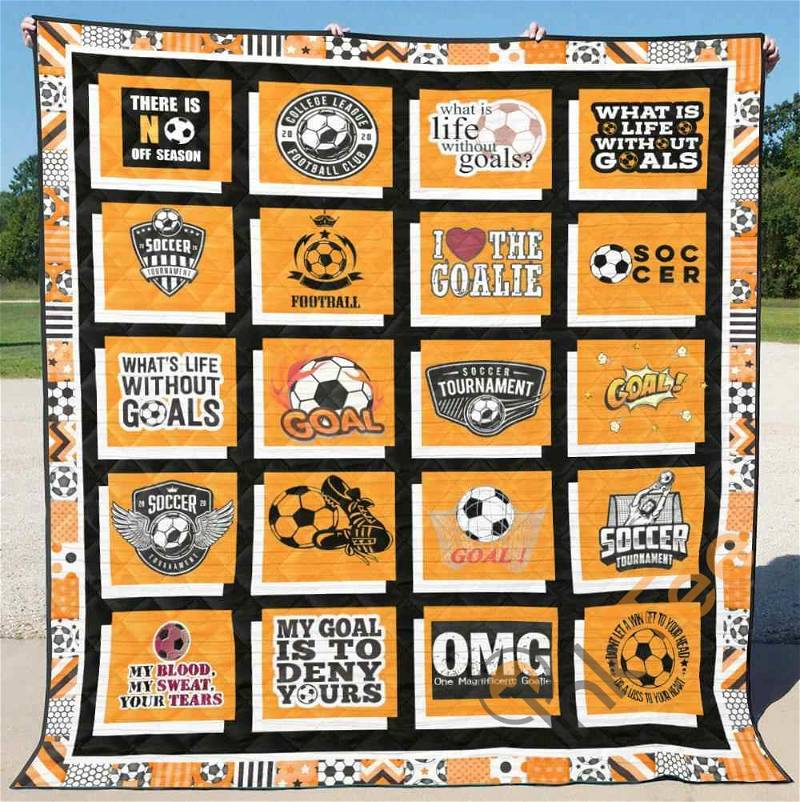 Soccer 3 Quilt Blanket Bedding Set