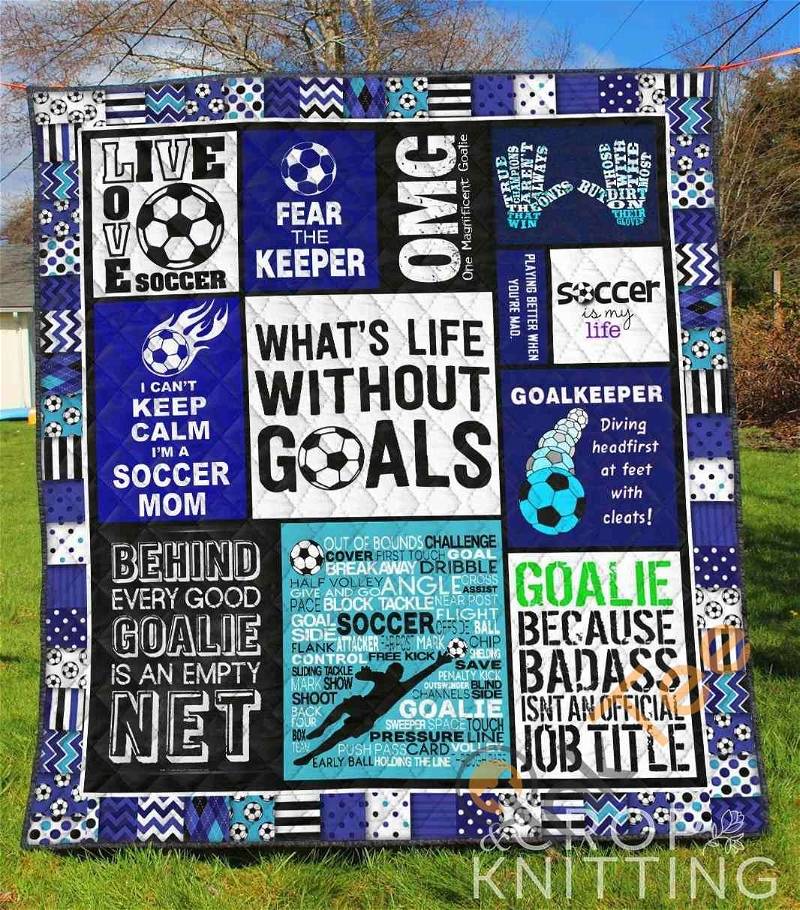 Soccer Goals Quilt Blanket Bedding Set