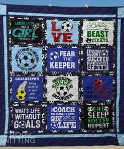 Soccer I'm A Beauty In The Streets And A Beast In My Cleats Quilt Blanket Bedding Set Great Customized Blanket Gifts For Birthday Christmas Thanksgiving