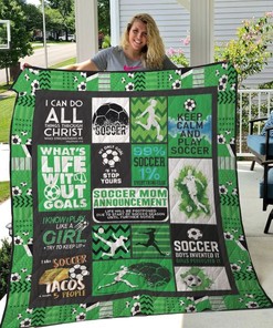 Soccer Mom Annoucement Quilt Blanket Bedding Set Mother's Day Perfect Gifts For Soccer Lover