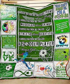 Soccer Player Quilt Blanket Bedding Set