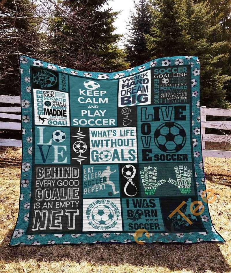 Soccer Quilt Blanket Bedding Set With Pilliwcases Options