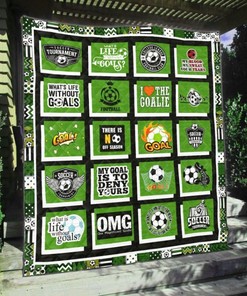 Soccer What's Life Without Goal Quilt Blanket Bedding Set Perfect Gifts For Soccer Lover