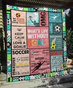 Soccer What's Life Without Goals Quilt Blanket Bedding Set