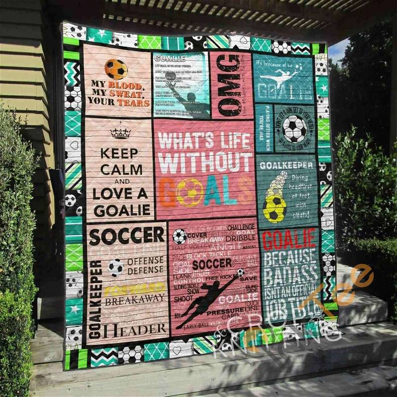 Soccer What's Life Without Goals Quilt Blanket Bedding Set