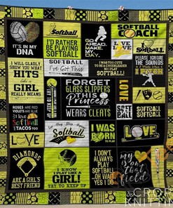 Softball 2 Quilt Blanket Bedding Set